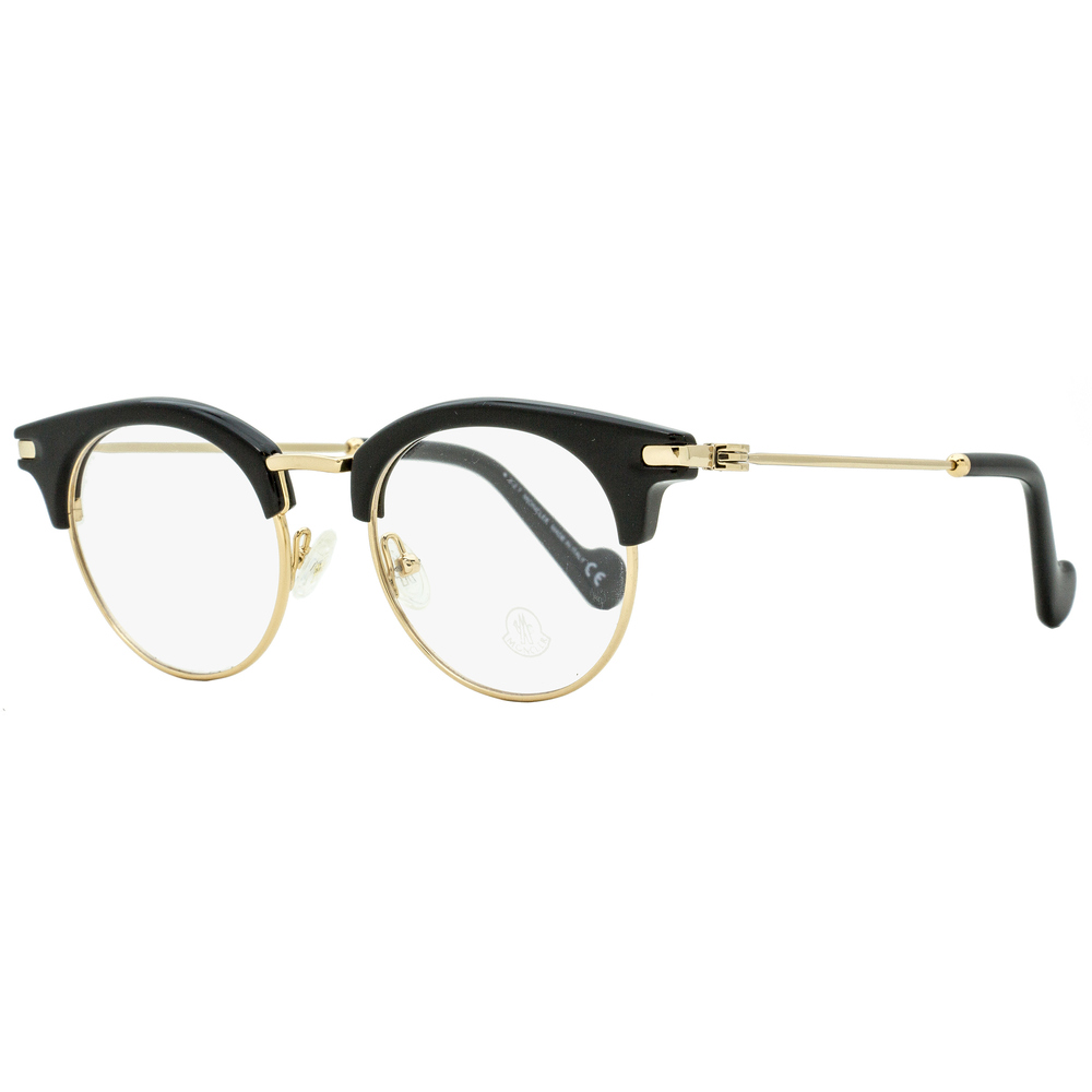 Moncler Oval Eyeglasses ML5020 001 Shiny Black/Gold 47mm 5020